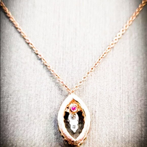 Rose Gold New Barocco Diamond Pendant Necklace
